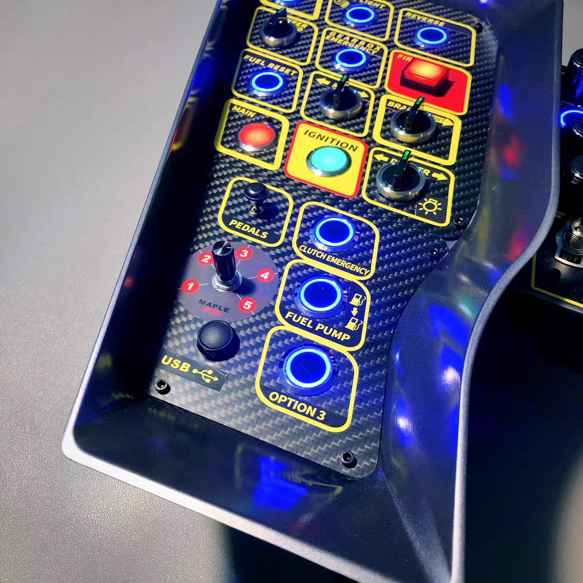 GTH Sim Racing Carbon Fiber Button Box