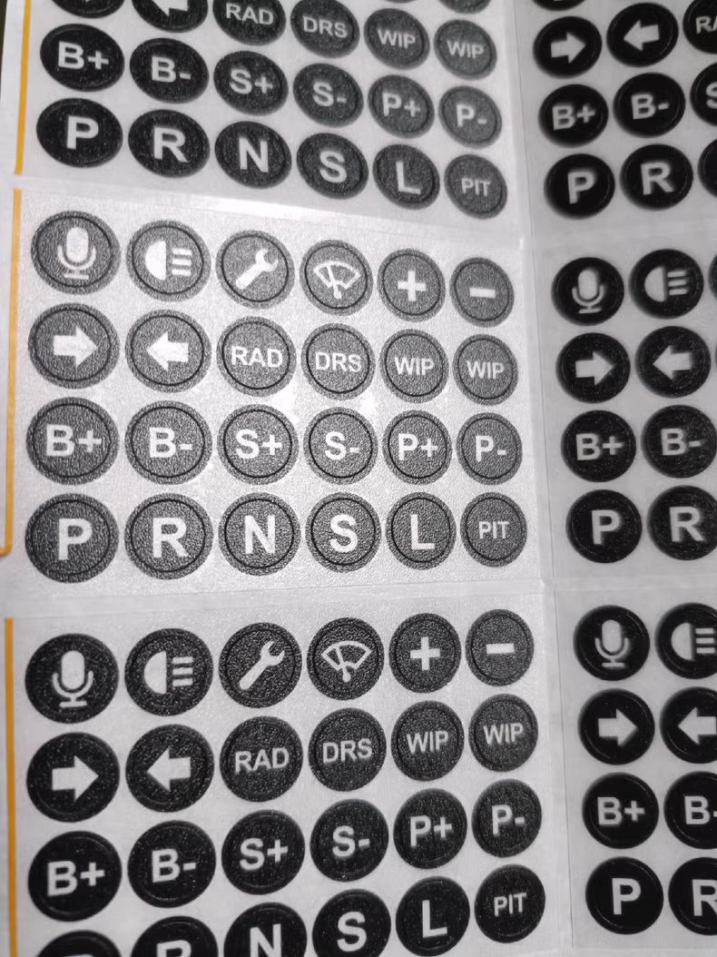 Sim Racing Button Cap Stickers Backlit Sim Racing Button Stickers | 10mm Frosted PVC, 3M Adhesive ...