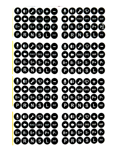 Backlit Sim Racing Button Stickers | 10mm Frosted PVC, 3M Adhesive ...