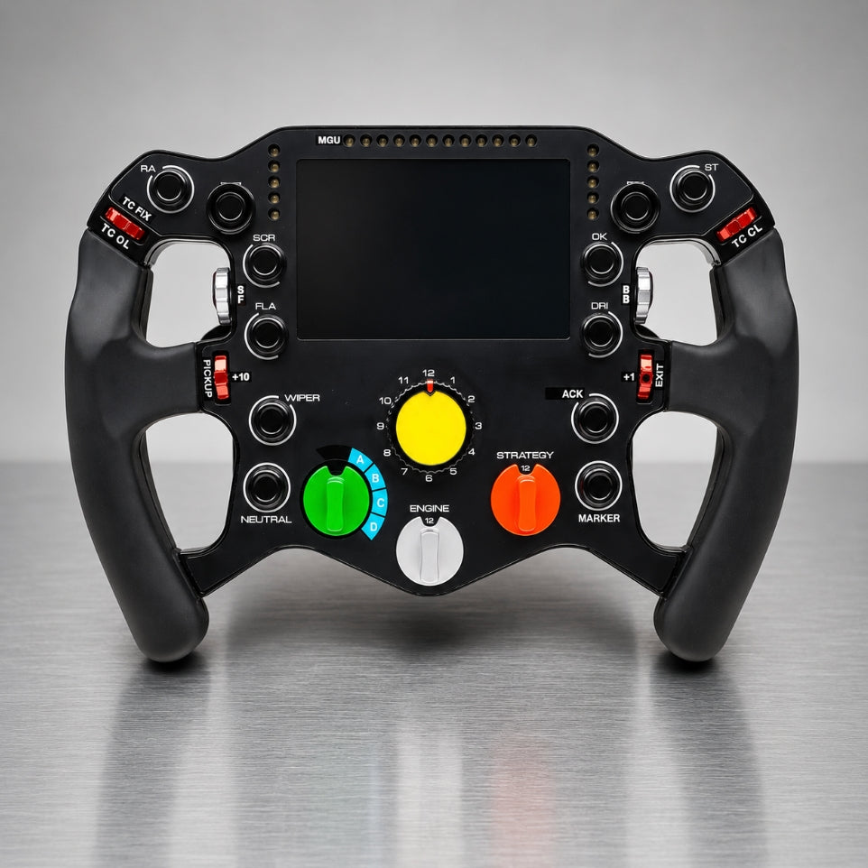 F 499P Sim Racing Wheel – 5” Display, Carbon Fiber Construction