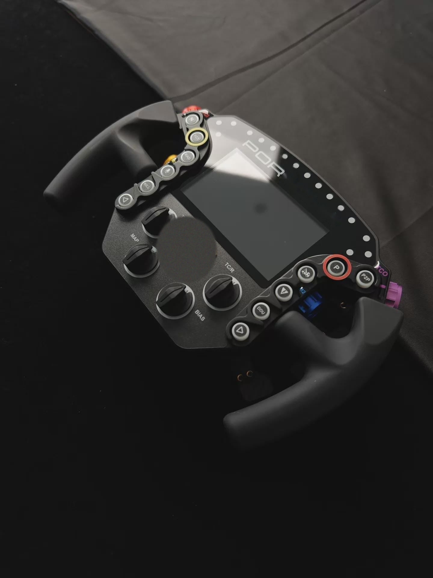 Porsche 911 GTE Pro sim racing wheel rear carbon fiber plate and magnetic paddle shifters