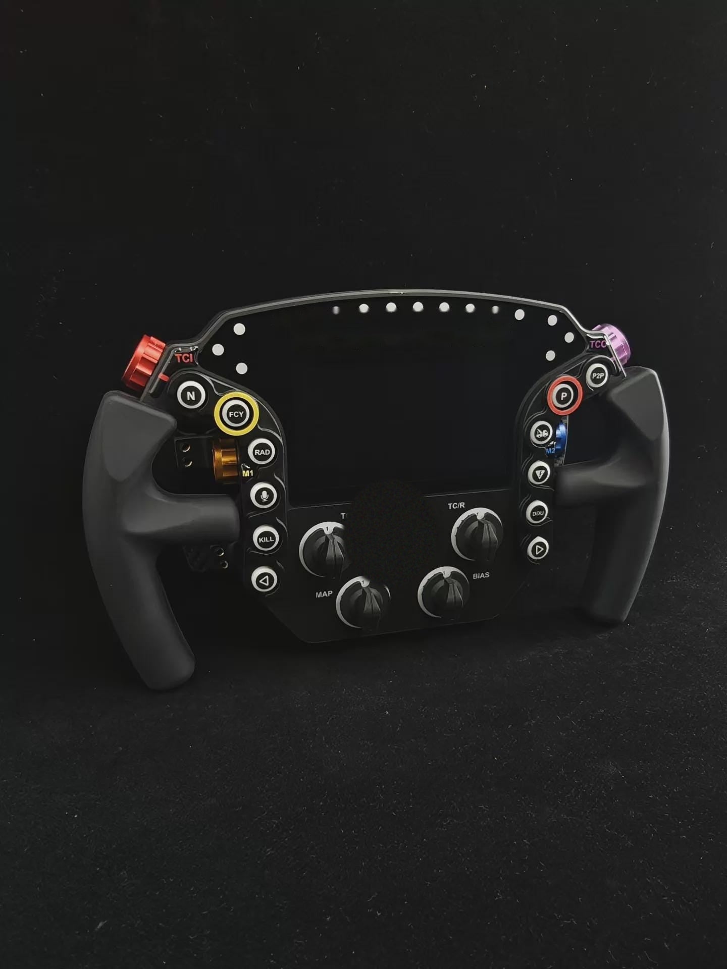 911 GTE Pro endurance sim racing wheel six carbon fiber paddle shifters detail